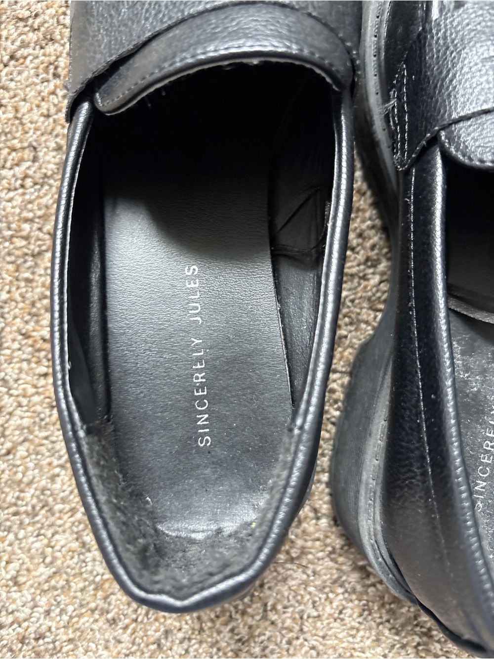 Sincerly Jules Black Chunky Lug Slip-On Loafers - Picture 11 of 11